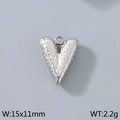Ciondolo cuore 3D argento con texture martellata per gioielli DIY 15x11mm - Stile 3 Martellato (KLJ9184-Z)