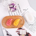DIY silicone mango mold for scented candles and handmade soaps with size dimensions - J34 Mango Slice