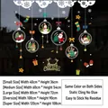 Merry Christmas static window stickers with santa and reindeer in five sizes - Mini Element Ornaments