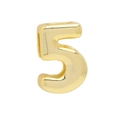 18k gold plated balloon style number 5 pendant with polished metallic finish - Number 5 Pendant / Gold