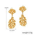 Abstract geometric coral-inspired drop earrings in polished gold finish for women - Coral Branch Style / Gold