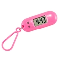 Portable pink triangular digital pocket watch for students with plastic hook clip - Round Hanging Watch / Pink