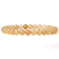 Bracelet en pierres naturelles dorées de 6mm avec perles translucides et breloque - Citrine Dorée