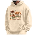 Beiger Fleece-Hoodie mit Herbst-Buchstabenprint und Kordelzug für Damen und Herren - S / Autumn is God's Way Druck / Beige