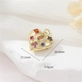 Golden heart pendant with colorful zircon stones measuring 20.6mm by 17.1mm and weighing 3.6g - H-11625/Colorful Zircon Large Heart