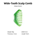 Dark green wide-tooth scalp massage comb with marble texture for head therapy - Wide-Tooth Head Comb / Dark Green