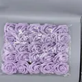 Pack of 25 lavender foam roses without stems for DIY wedding bouquets and floral crafts - Rose Leaves (25pcs) / Light Purple