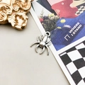 Ciondolo a ragno in argento vintage per collane fai-da-te, charm gotico per Halloween - 1 Pezzo Ragno 14x17mm