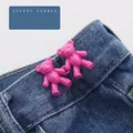 Bear-shaped waist buckles in lavender purple finish for jeans resizing and styling - Small / Violet