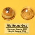 75g round golden plastic mooncake tray with clear dome lid for bakery and egg yolk pastry - 75g Gold Round Tray / 50pcs per Pack