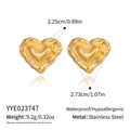 Dettagli tecnici e dimensioni per orecchini a cuore in acciaio dorato fuso - Cuore Liquido Fuso (YYE023747)