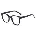 Classic black square frame sunglasses with silver rivet accents on a white background - Black Frame Clear Lenses