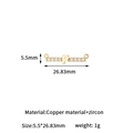 14K gold-plated letter F zircon pendant charm for DIY necklaces, 5.5mm by 26.83mm size - 14K Gold F