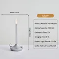 Minimalist silver LED touch lamp with iron and acrylic body for outdoor camping - Silver