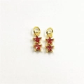 Pendenti a stella dorati con zirconi rossi per accessori per gioielli fai-da-te - Rosso