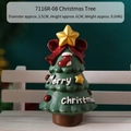 Mini resin Christmas tree ornament with golden star and Merry Christmas text - Resin / Christmas Tree - Kraft Box (7116R-08)