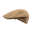 Retro khaki canvas newsboy cap with classic flat brim and adjustable side buckle detail - Thin Light Khaki