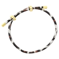 Bracciale intrecciato leopardato multicolore con fibbia a infinito dorata e punte in metallo - Stile C