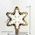 Golden metal snowflake ornament with white insert for Christmas tree, 6.2cm height - Gold Snowflake Accessory (6mm Socket)