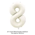 Creamy white 32 inch number 8 foil balloon for minimalist birthday party decorations - 32 Inch Number 8 / Cream White