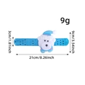 Blue sequined polar bear slap bracelet with Christmas hat decorations and size dimensions - Bear Style / 1 Piece