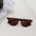 Retro amber brown sunglasses with thick transparent frames and matching tinted lenses - Transparent Dark Tea