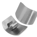 Dual-piece stainless steel finger guards for safe vegetable cutting in a silver finish - 430 Stainless Steel / Single Finger