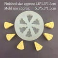 Detailed view of 6-cavity cheese silicone mold with dimensions 5.3x5.3x1.3cm - 6-Hole Mini Cheese Mold