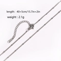 Silver stainless steel box chain necklace with adjustable clasp 40+5cm length - Polished Curb Chain / Steel