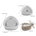 Moule en silicone pour pot à bougie et boîte de rangement avec couvercle et dimensions - Cendrier Triangle Rond - Base + Couvercle