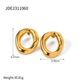 Minimalist 18k gold plated stainless steel hollow oval hoop earrings for women - Golden Irregular Oval Style (JDE2311060)