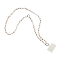 Cordino per cellulare stile bohémien con perline irregolari e dettagli in metallo argento - Stile a Tracolla 118cm