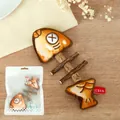 Fish bone cat toy with silvervine sticks and plush details in orange and white - Roasted Fish Bone