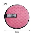 Pink microfiber makeup remover sponge with black clean sponge ribbon and 8cm diameter size - 8cm / Pink