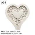 Stampo in silicone bianco a forma di cuore con texture a ghiaccio per torte e resine - Stile 2 / Grigio