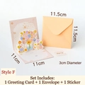 3D floral greeting card set with pink pop-up flowers, orange envelope, and seal sticker - Style F-Sunflower 3D Floral