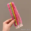 Colorful crochet knit headband for girls featuring vintage pink and yellow patterns - 12# Pink Rainbow Woven