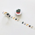Detail of cute cartoon cat washi tape featuring various feline poses for scrapbooking - Sunny Cat
