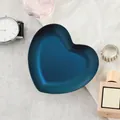 Matte deep black heart shaped stainless steel jewelry tray for elegant home organization - Stainless Steel / Heart Shape Black (9*8.7cm)