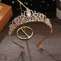 Elegante gouden kroon haarsieraad met fonkelende strassteentjes voor kinderen en bruiloften - KC Goud (A04#)