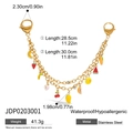 18K gold plated stainless steel bag charm with colorful enamel fruit pendants - Jdp0203001