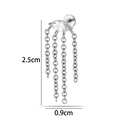 Elegante zilveren roestvrijstalen oorbellen met marquise zirkoon en kwastjes van 2,5 cm - Marquise Zirconia Vierketten Kwastje Stijl (2630-14#) / Zilver