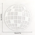 Detail showing a 12cm suncatcher static glass sticker with textured mesh pattern - RPS112: White Grid