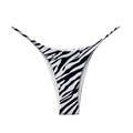 Low waist zebra pattern double-strap bikini briefs with high cut leg design - Zebra