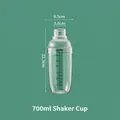 700ml clear plastic cocktail shaker with precise measurements and 22.3cm height - 700ml 4-Section Shaker Cup