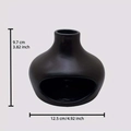 Porta Palo Santo in ceramica nera con apertura laterale e misure 12,5x9,7cm - Bruciatore di Incenso a Forma di Panino [Nero]