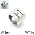 Perle charm lettre H évidée en acier inoxydable poli pour création de bijoux - Lettre H (KLJ1303-Z)