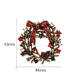 Christmas wreath brooch in antique gold alloy with red and green rhinestones 43mm - Christmas Wreath
