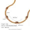 18K gold plated 316L stainless steel snake chain necklace with zircon evil eye charms - Evil Eye Blade Chain Choker