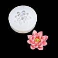 White silicone lotus flower mold for DIY fondant cake decoration and soap making - B334 (Lotus) / Clear